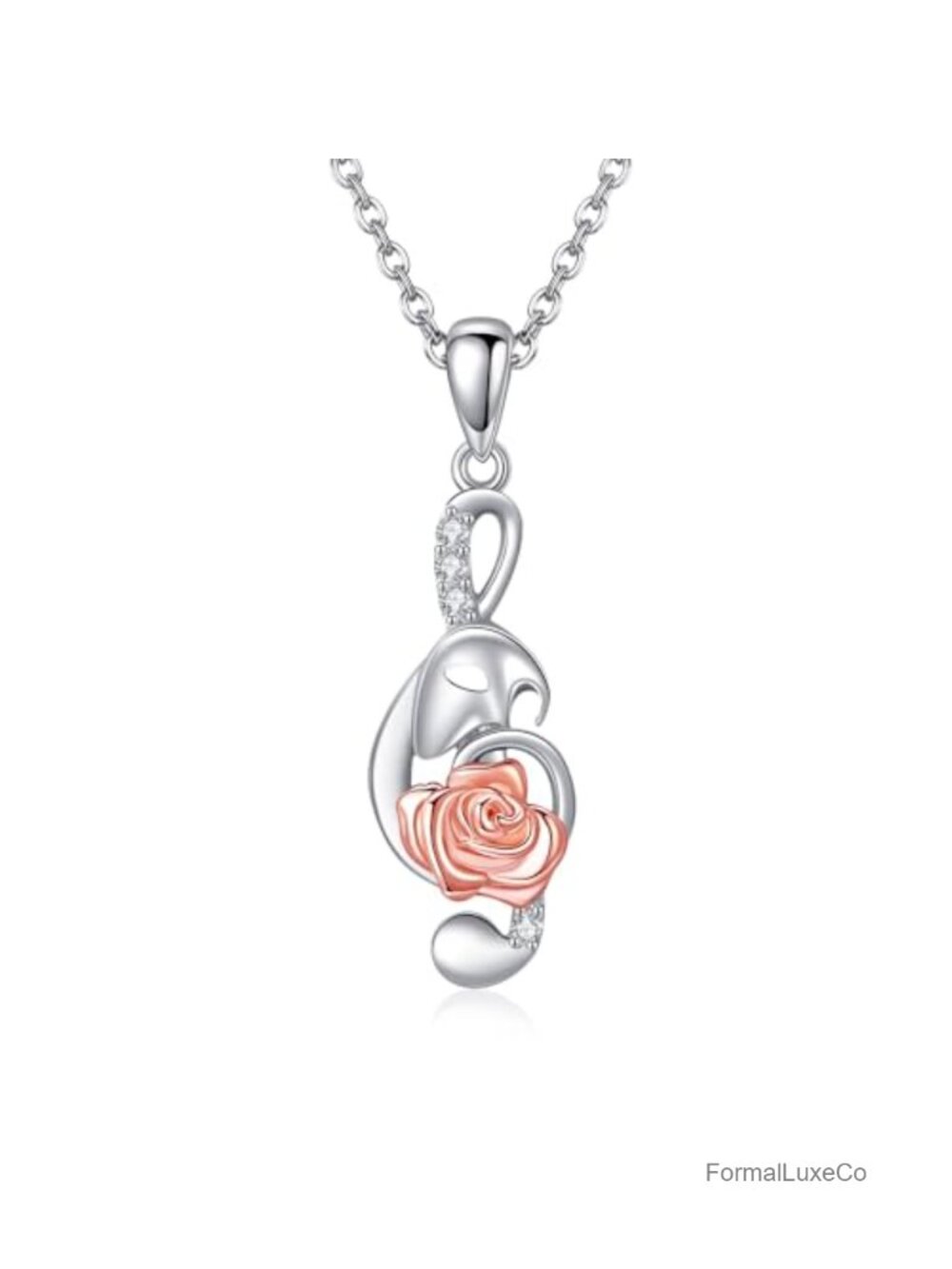 Phantom of the Opera Music Note Pendant Necklace 925 Sterling Silver